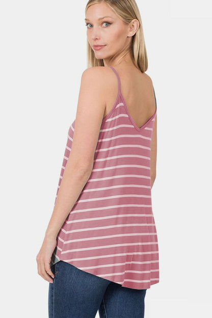 Zenana Striped Curved Hem Cami us.meeeshop - 