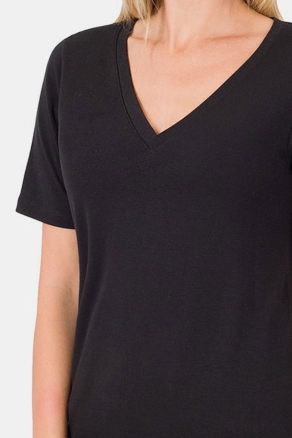 Zenana V-Neck Short Sleeve T-Shirt us.meeeshop - 