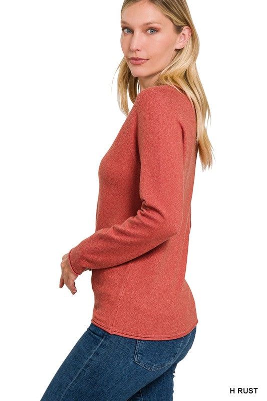 Zenana Viscose Round Neck Basic Sweater us.meeeshop - 