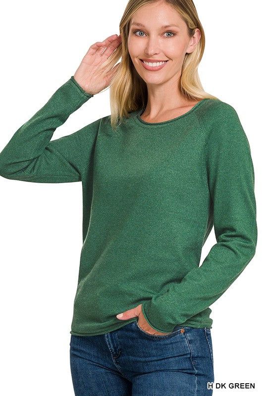 Zenana Viscose Round Neck Basic Sweater us.meeeshop - 