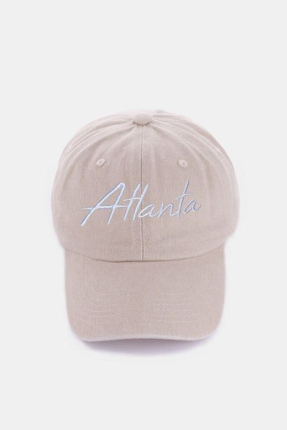 Zenana Washed ATLANTA Embroidered Baseball Cap us.meeeshop - 