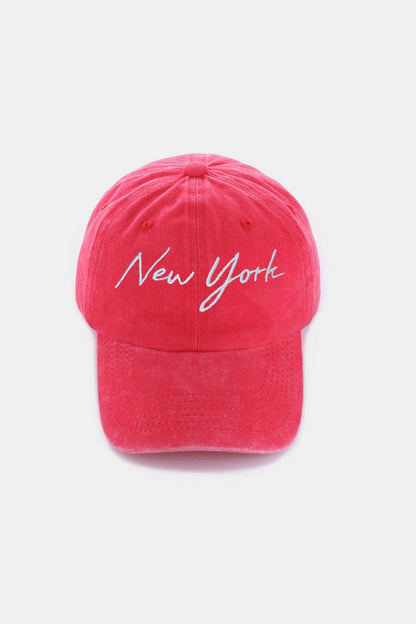 Zenana Washed Embroidered City Baseball Cap us.meeeshop - 