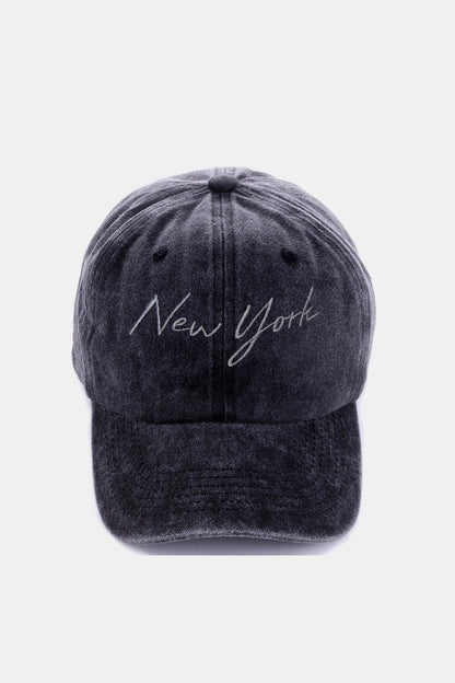 Zenana Washed Embroidered City Baseball Cap us.meeeshop - 