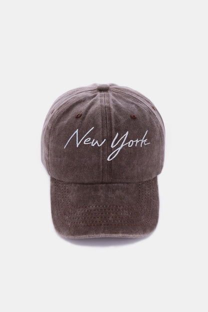 Zenana Washed Embroidered City Baseball Cap us.meeeshop - 