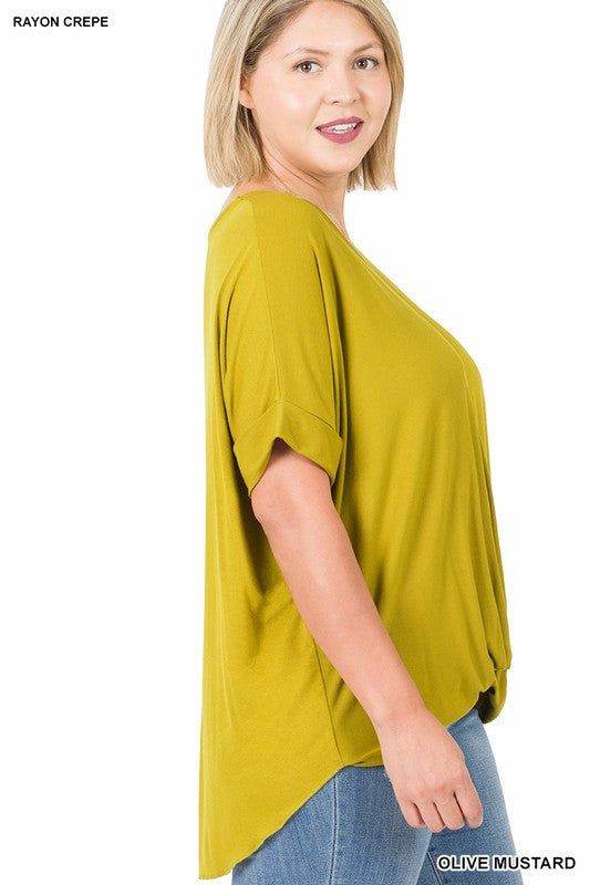 Zenana Plus Rayon Span Crepe Layered Look Top - us.meeeshop