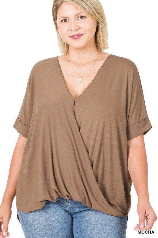 Zenana Plus Rayon Span Crepe Layered Look Top - us.meeeshop