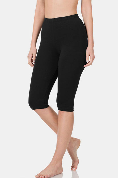 Zenana Full Size High Waist Capris - us.meeeshop