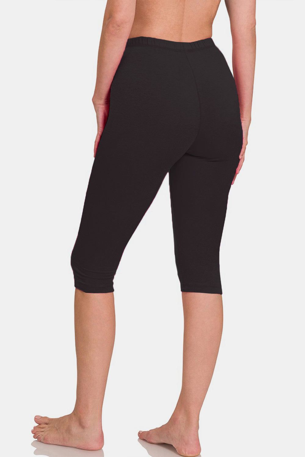 Zenana Full Size High Waist Capris - us.meeeshop