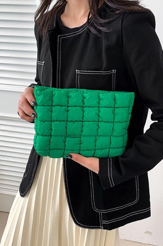 Zenana Quilted Puffy Pouch Clutch Bag - us.meeeshop