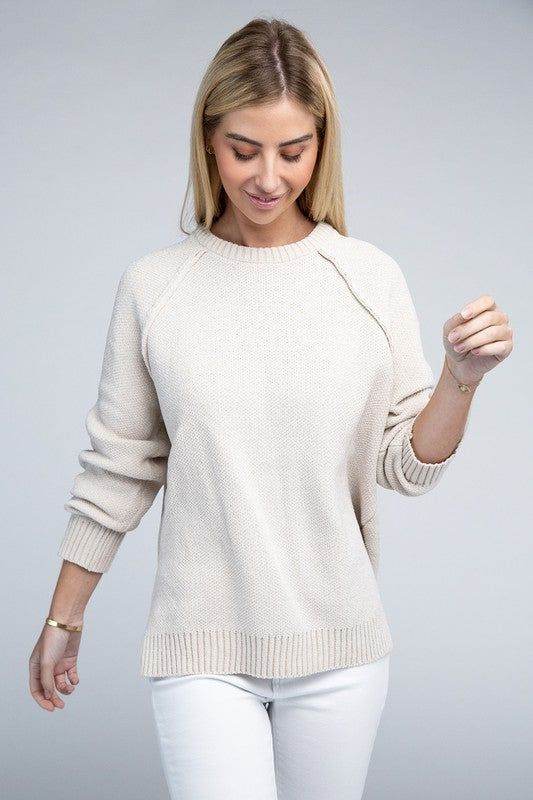 Zenana Raglan Chenille Sweater - us.meeeshop