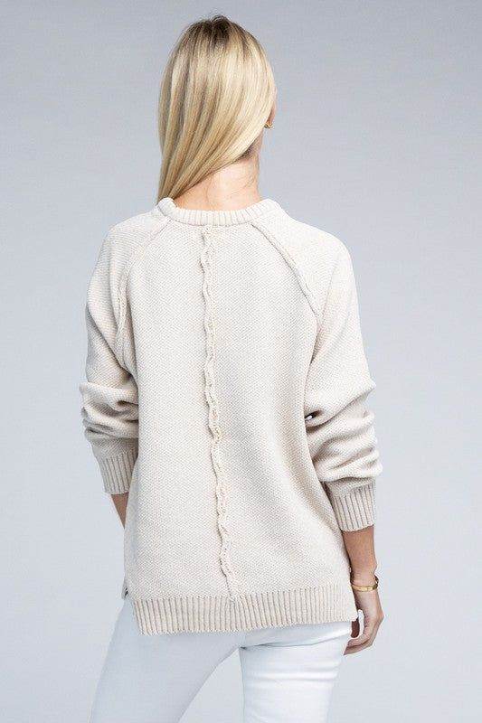 Zenana Raglan Chenille Sweater - us.meeeshop