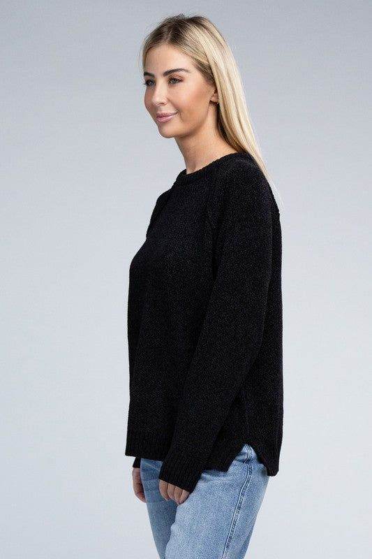 Zenana Raglan Chenille Sweater - us.meeeshop