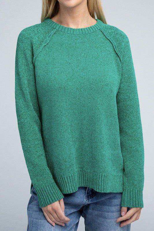 Zenana Raglan Chenille Sweater - us.meeeshop