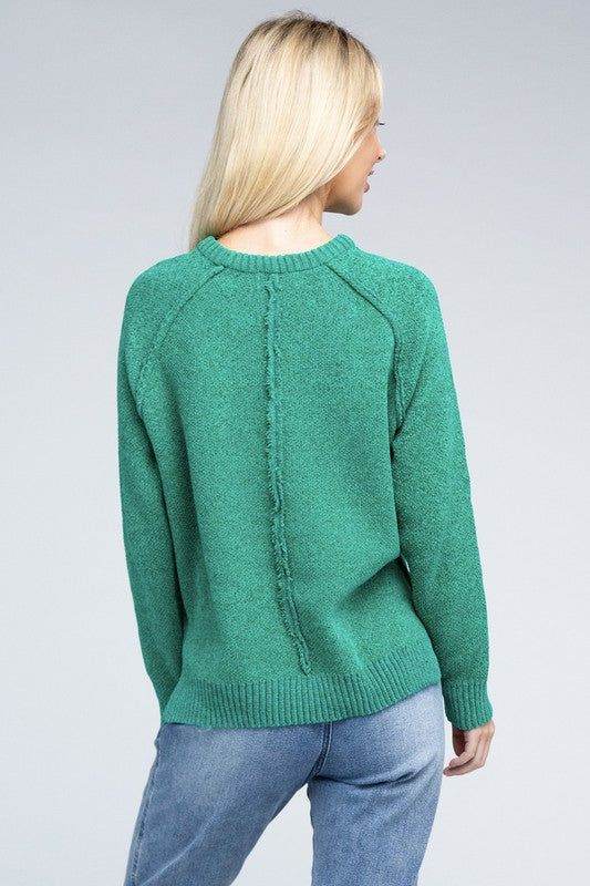 Zenana Raglan Chenille Sweater - us.meeeshop