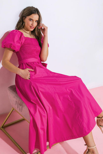 A Peaceful Place Woven Midi Dress in BLACK view 5 - Quiet Place Dress