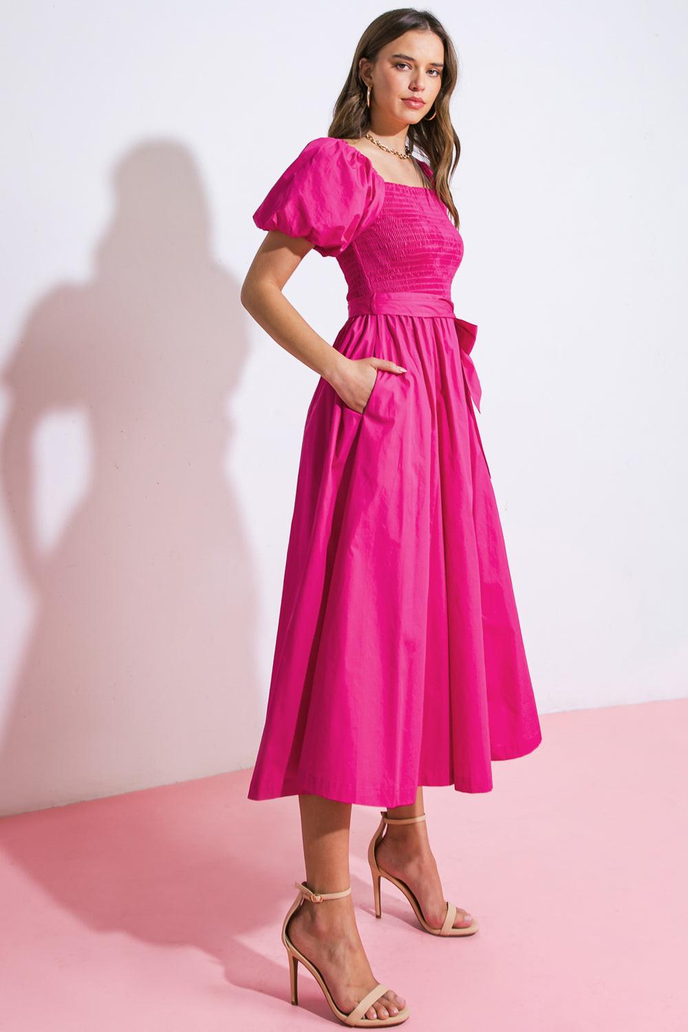A Peaceful Place Woven Midi Dress in BLACK view 6 - Quiet Place Dress