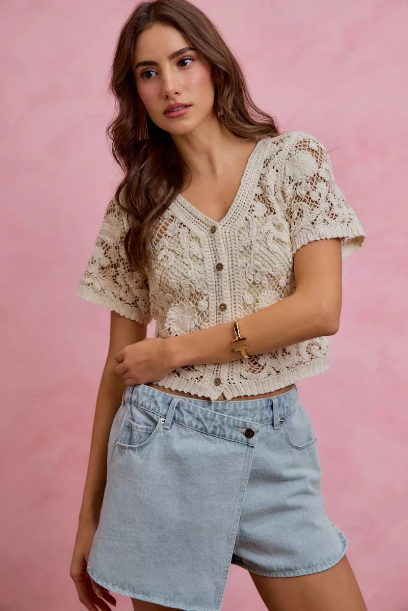 washed denim wrap So Me Washed Denim Wrap Skorts view 8 (piece) - shop at us.meeeshop