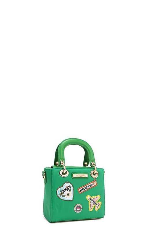 Nicole Lee USA Color Patch Handbag with Top Handle - us.meeeshop