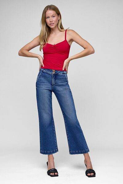 RISEN Tummy Control High Rise Crop Jeans - us.meeeshop