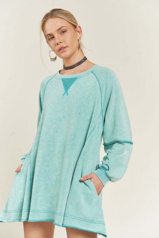 colorwash tunic sweatshirt Colorwash Tunic Sweatshirt view 2 (top) - shop at us.meeeshop