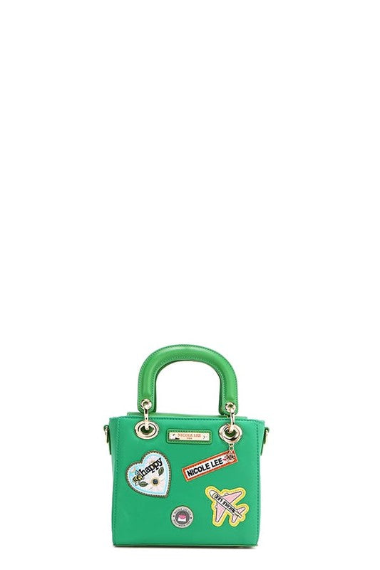 Nicole Lee USA Color Patch Handbag with Top Handle - us.meeeshop