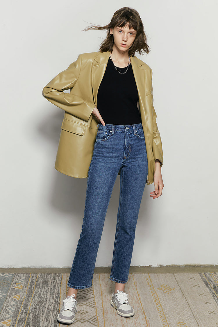 Activity Grrrl High Rise Kick Crop Jeans - MeeeShop Women's Fashion