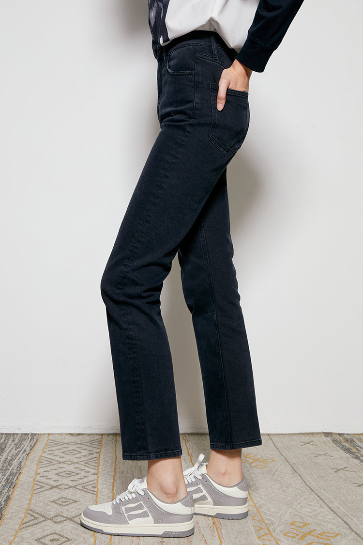Activity Grrrl High Rise Kick Crop Jeans - MeeeShop Women's Fashion