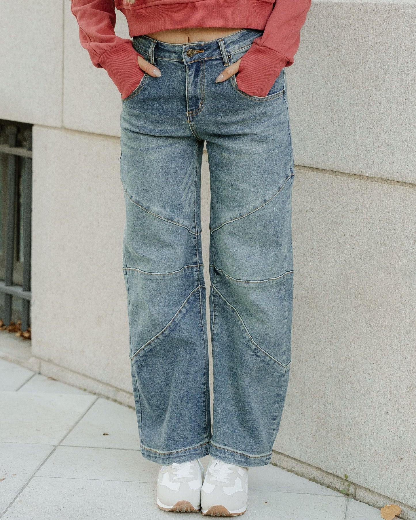 Adeline High Waist Jeans in Sail Blue - High-Waisted (bottom)