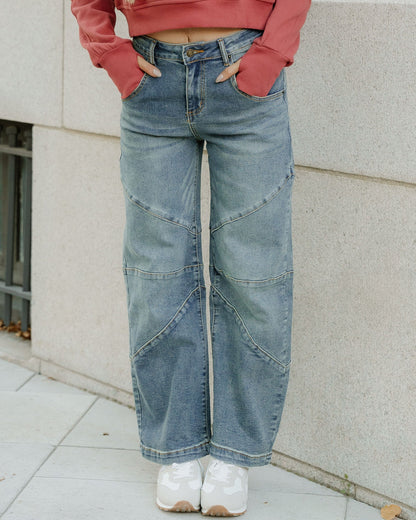 Adeline High Waist Jeans in Sail Blue - High-Waisted (bottom)