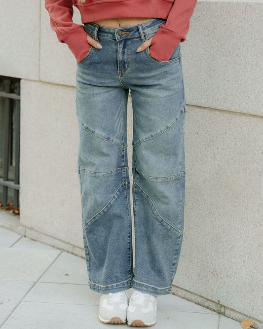 Adeline High Waist Jeans in Sail Blue - High-Waisted (bottom)