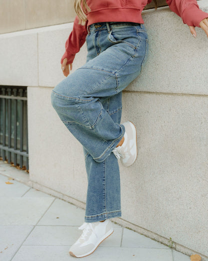 Adeline High Waist Jeans in Sail Blue view 3 - High-Waisted (bottom)