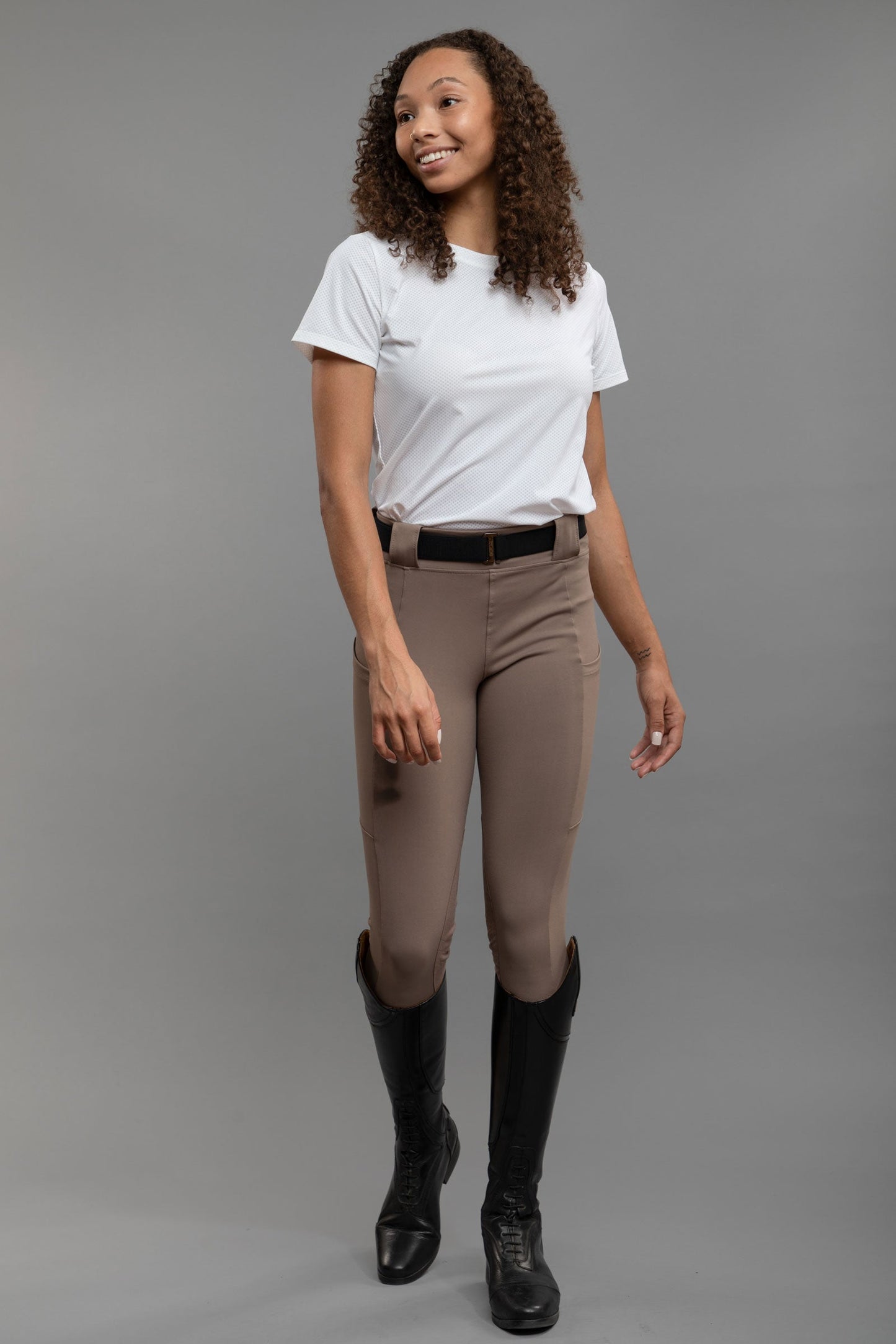 Adler Breech - Petite in Taupe view 3 - Petite Breeches (bottom)