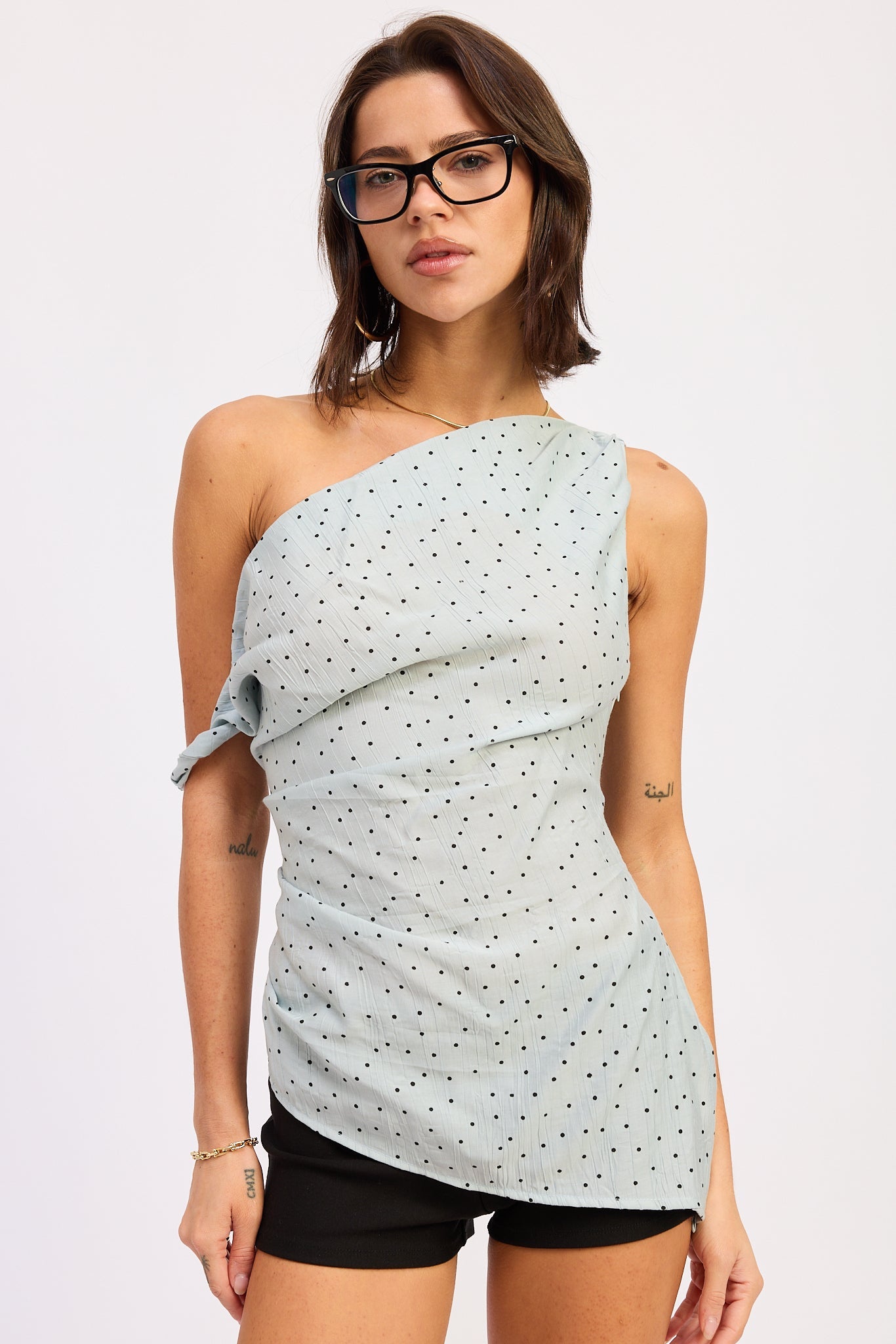 Aeliana Top in Baby Blue Polka - Aliana Top