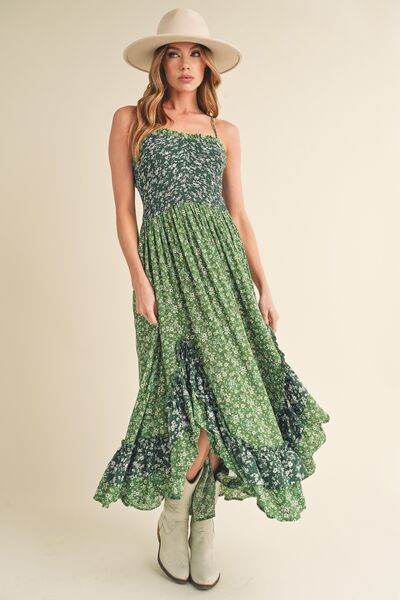 Aemi + Co Ditsy Floral Ruffled Hem Maxi Cami Dress - us.meeeshop