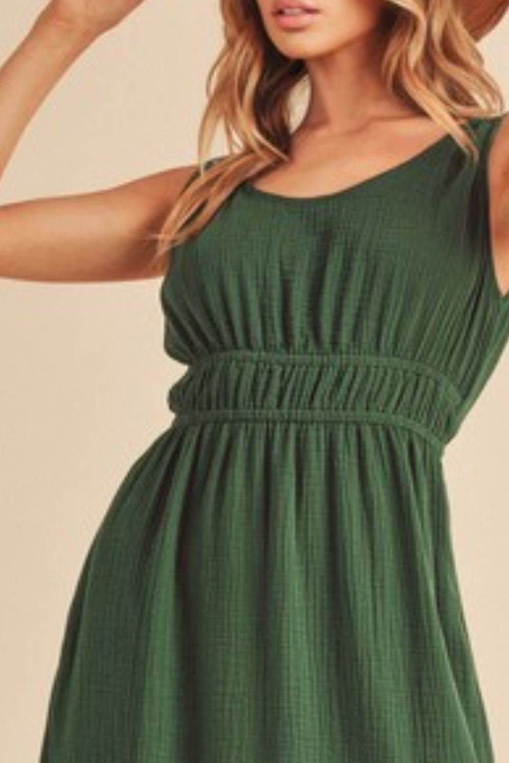 Aemi + Co Side Slit Round Neck Sleeveless Tank Dress - us.meeeshop