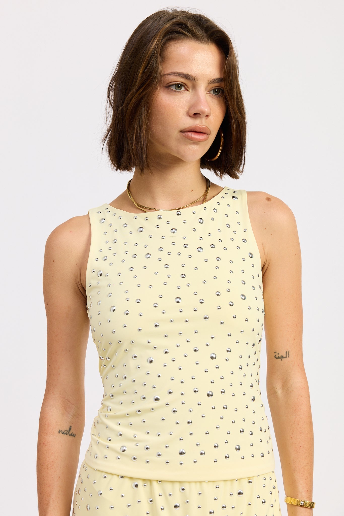 Aerith Tank Top in Butter view 10 - Aerie Tank Tops Ribbed
