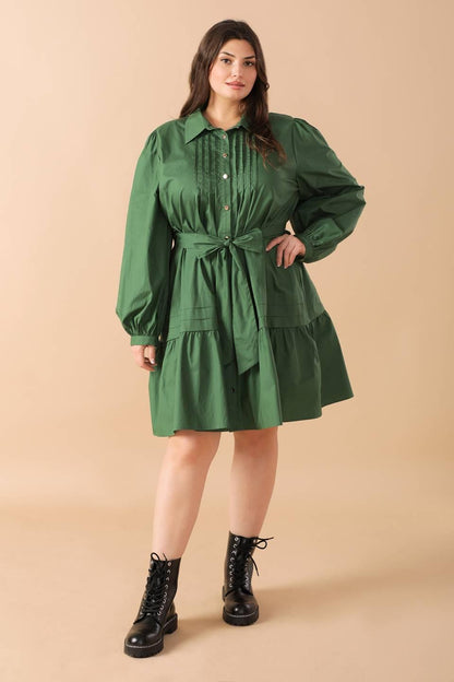 Aesthetic Pose Woven Mini Dress in GREEN view 10 - Aesthetic Poses Dress