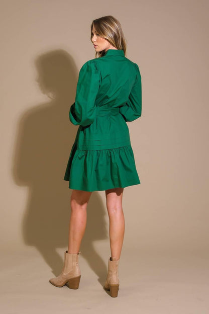 Aesthetic Pose Woven Mini Dress in GREEN view 7 - Aesthetic Poses Dress
