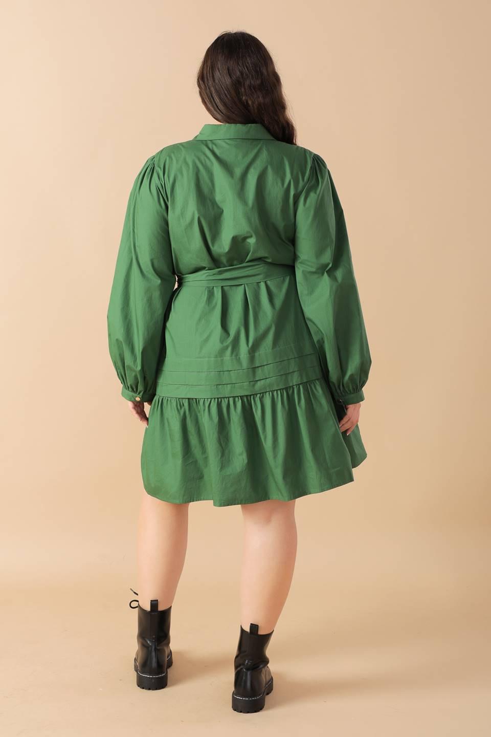 Aesthetic Pose Woven Mini Dress in GREEN view 9 - Aesthetic Poses Dress