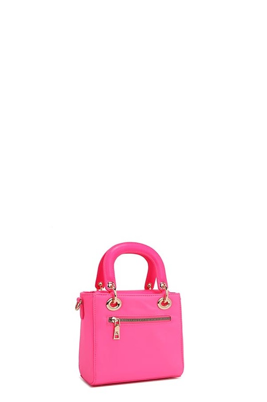 Nicole Lee USA Color Patch Handbag with Top Handle in Hot Pink - us.meeeshop