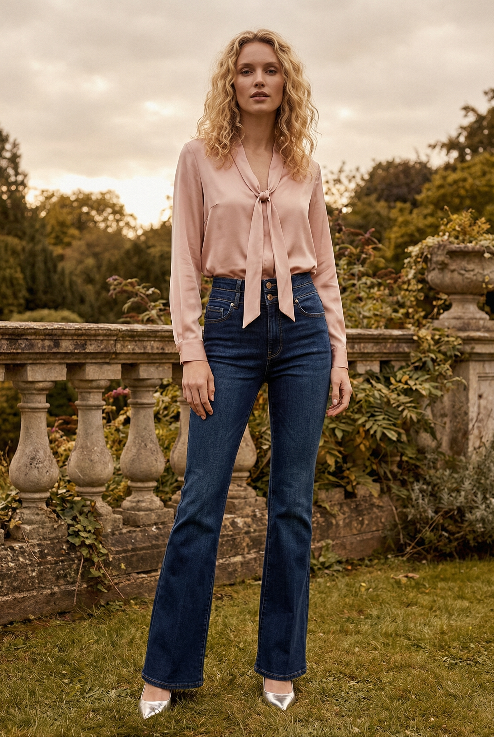 julia double button Julia Double Button High Rise Bootcut Jeans 1 (24) (bottom) - shop at us.meeeshop