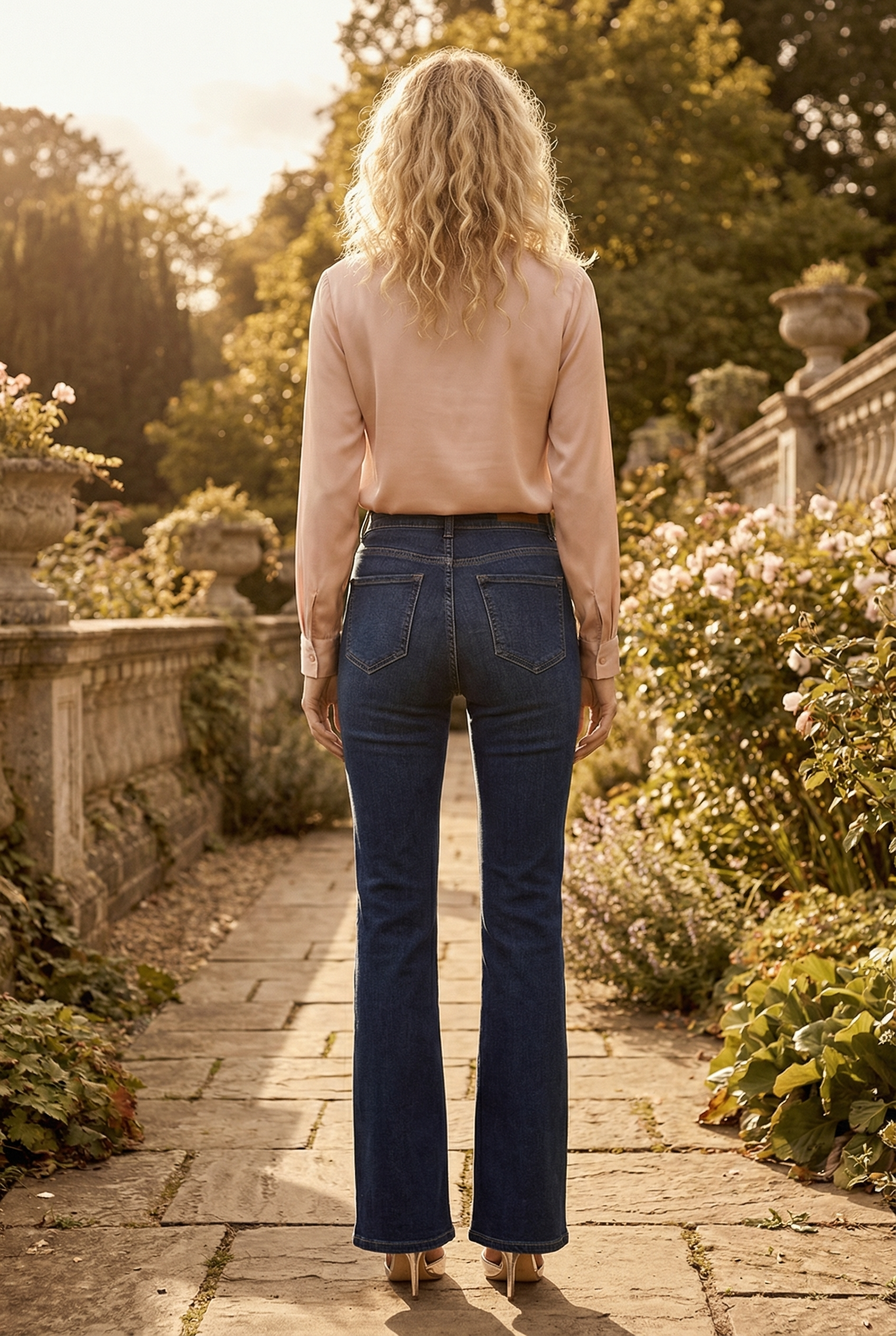 julia double button Julia Double Button High Rise Bootcut Jeans view 15 (bottom) - shop at us.meeeshop