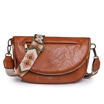 Aili's Corner Callie Fold over Leather Crossbody Sling Bag view 13 - Bag Crossbody
