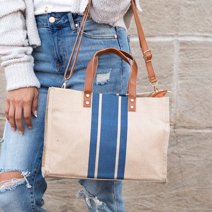 Aili's Corner Canvas Stripe Tote view 5 - Trader Joe'S Striped Canvas Tote (bag)