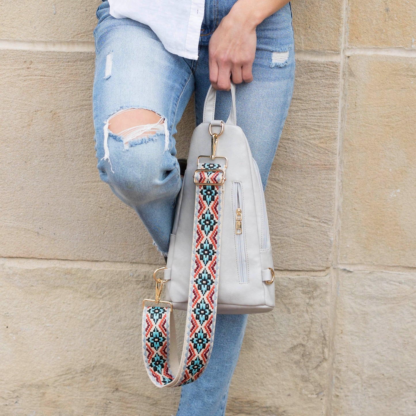 Aili's Corner Evie Vegan Leather Crossbody Sling Bag view 12 - Bag Crossbody