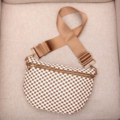 Aili's Corner Layla Woven Checkered Crossbody Sling Bag view 18 - Bag Crossbody