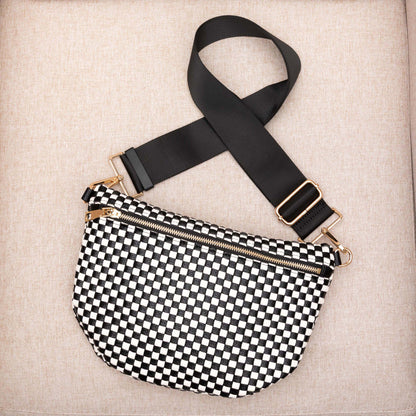 Aili's Corner Layla Woven Checkered Crossbody Sling Bag view 29 - Bag Crossbody