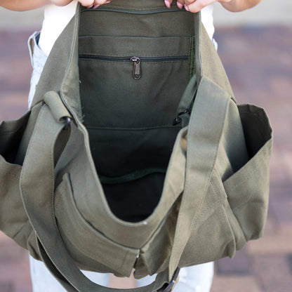 Aili's Corner Nova Oversize Canvas Messenger Bag view 7 - Nova Bag Carry On