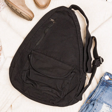 Aili's Corner Oversize Canvas Sling Bag view 11 - Large Canvas Bag