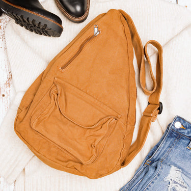 Aili's Corner Oversize Canvas Sling Bag view 12 - Large Canvas Bag